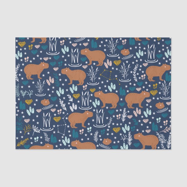 Niedliches Capybara-Tissue-Papier Seidenpapier (Vorderseite)