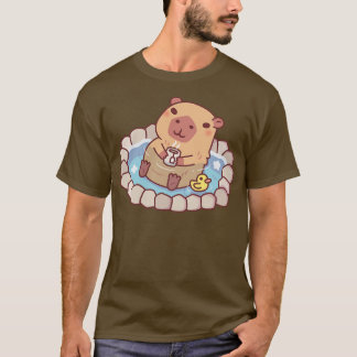 Niedliches Capybara und Ducky g im heißen Frühling T-Shirt