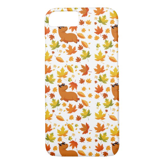 Niedliches Capybara und Herbstleaves - Handy-Fall Case-Mate iPhone Hülle (Rückseite)