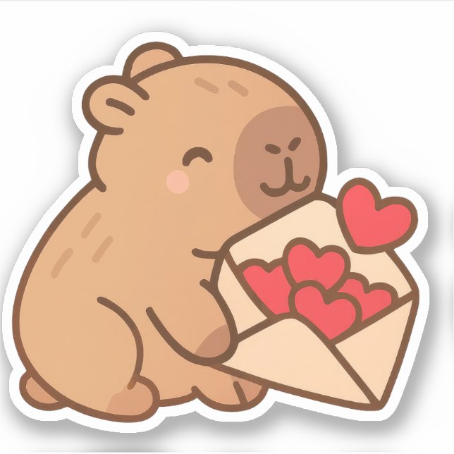 Niedliches Capybara Vinyl Stickers Aufkleber (Vorderseite)