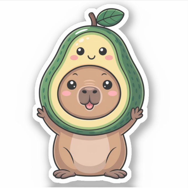 Niedliches Capybara Vinyl Stickers Aufkleber (Vorderseite)