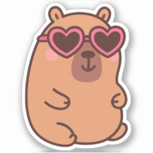 Niedliches Capybara Vinyl Stickers Aufkleber