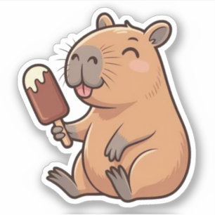 Niedliches Capybara Vinyl Stickers Aufkleber