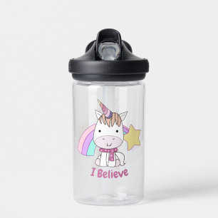 Niedliches Cartoon-Baby-Einhorn und Regenbogen Trinkflasche