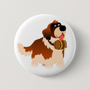 Niedliches Cartoon-Bernhardiner-Knopf-Abzeichen Button