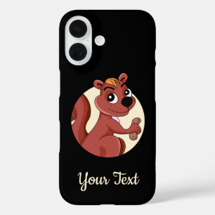 Niedliches Cartoon Eichhörnchen mit einem Erdnuss  iPhone 16 Hülle