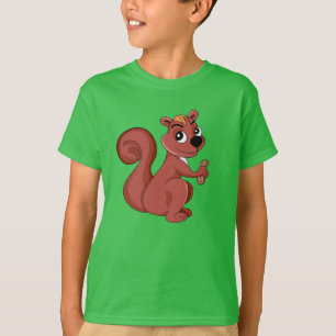 Niedliches Cartoon Eichhörnchen mit T - Shirt aus 