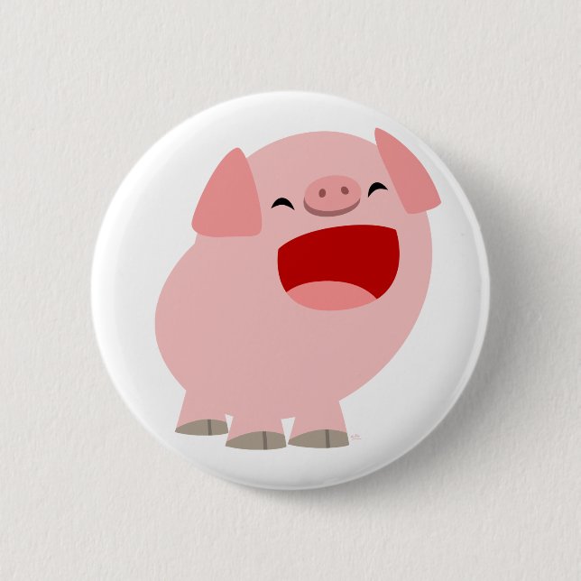 Niedliches Cartoon-Gesang-Schwein-Knopf-Abzeichen Button (Vorderseite)