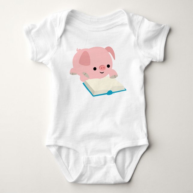 Niedliches Cartoon-Leseferkel-Baby Apprel Baby Strampler (Vorderseite)
