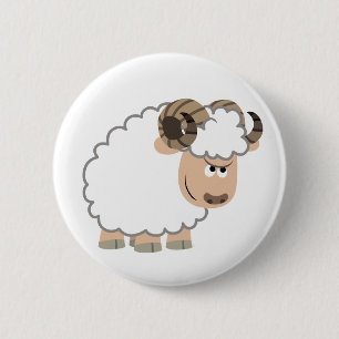 Niedliches Cartoon-Ram-Button-Abzeichen Button