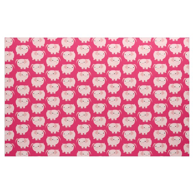 Niedliches Cartoon-Schwein-Gewebe Stoff (Fat Quarter (45,7 x 55,9 cm))