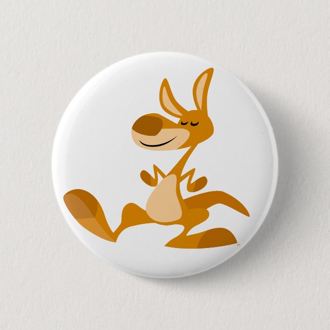 Niedliches Cartoon-Tanzen-Känguru-Knopf-Abzeichen Button (Vorderseite)