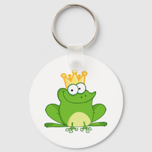 Niedliches Cartoon-Tier König-Frog Frogs Crown Schlüsselanhänger