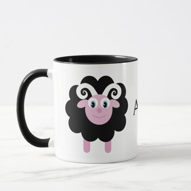 Niedliches Cartoon-Tierkreis-Widder-RAM Tasse (Links)