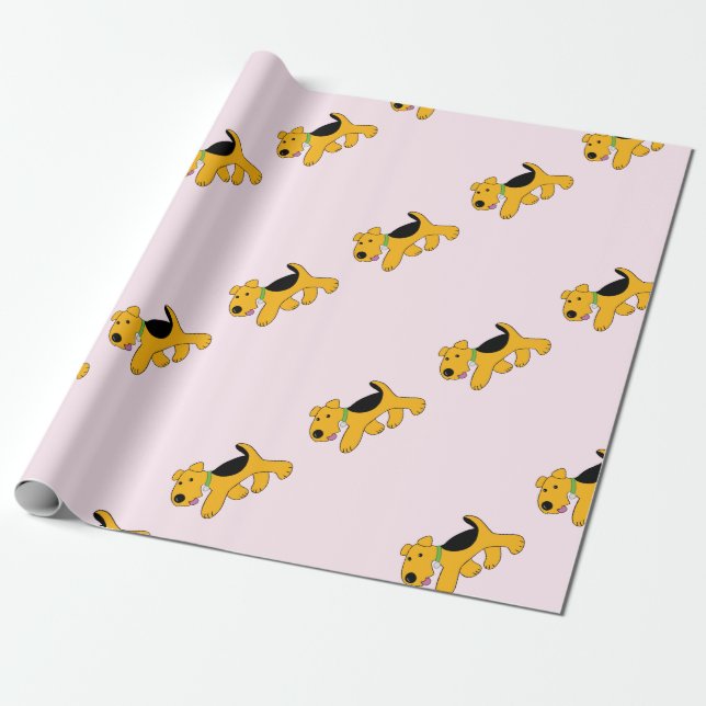 Niedliches Cartoon-Welpen-Hundeverpackungs-Papier Geschenkpapier (Ungerollt)