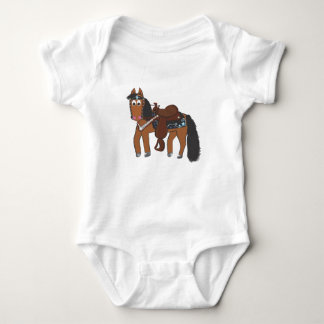 Niedliches Cartoon-Western-Pferd Baby Strampler