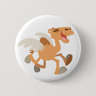 Niedliches Cartoon Winged-Kamel Knopf-Abzeichen Button