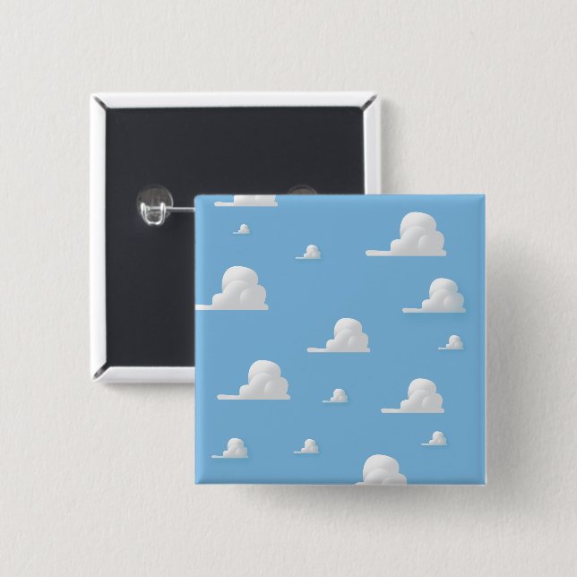 Niedliches Cartoon-Wolkenmuster Button (Vorne & Hinten)