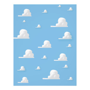 Niedliches Cartoon-Wolkenmuster Fotodruck
