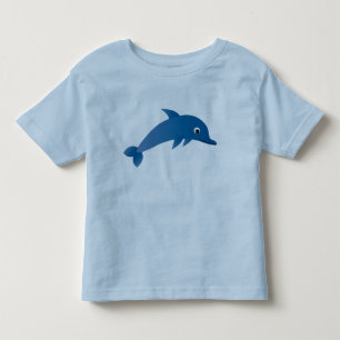 Niedliches Cartoondelphin-Blaut-shirt Kleinkind T-shirt