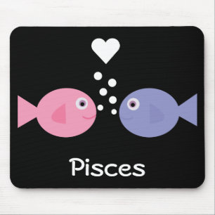Niedliches Cartoonfischschwarzes Fische mousepad