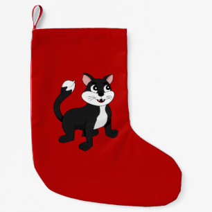 Niedliches Cartoonkätzchen Kleiner Weihnachtsstrumpf