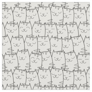 Niedliches Cartoonkatzengewebe 2 Stoff
