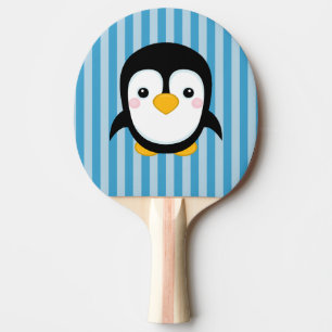 Niedliches Cartoonpenguin-Entwurfs-blaue Tischtennis Schläger