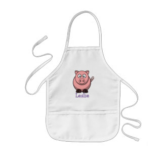 Niedliches Cartoonschwein personalisiert mit Kinderschürze