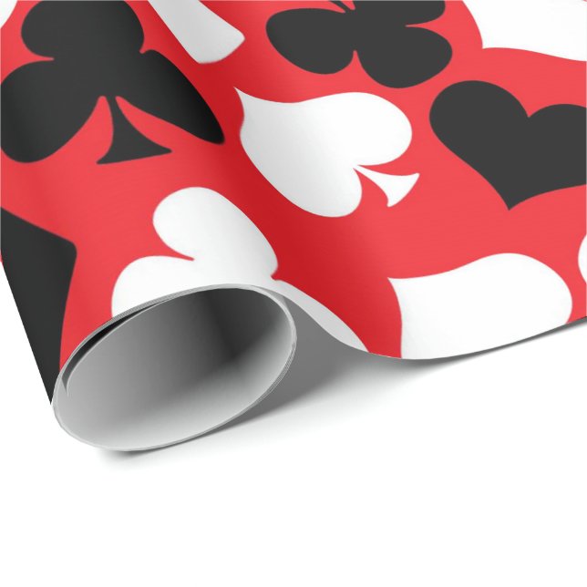Niedliches Casino Card Anzug Muster Party Packung Geschenkpapier (Rolleneckpunkt)