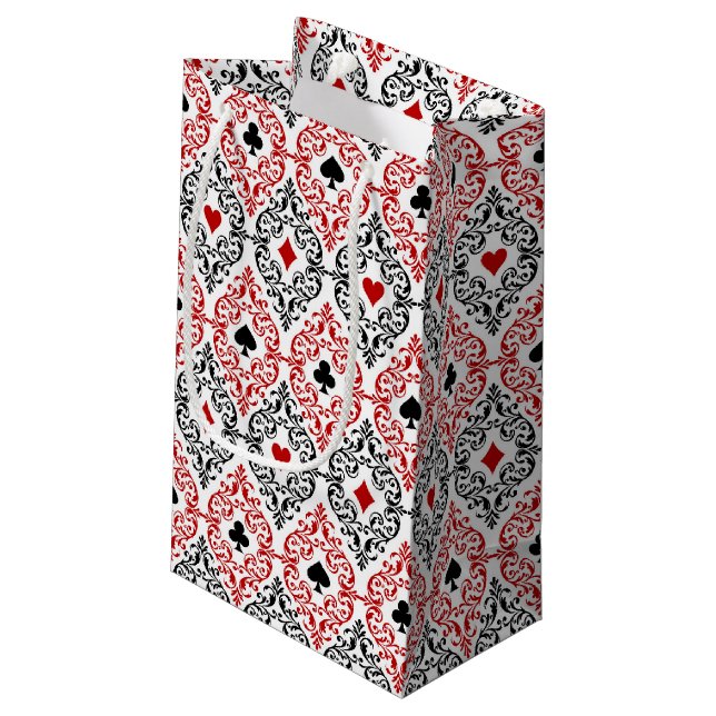niedliches Casino oder Poker Party Kleine Geschenktüte (Rückseite Schrägansicht)