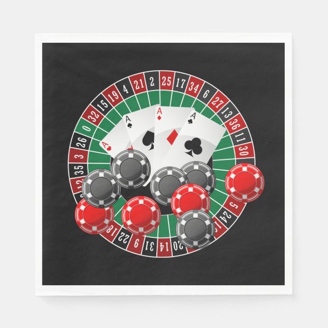 Niedliches Casino Party Serviette (Vorderseite)