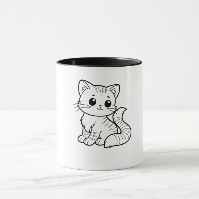 NIEDLICHES CAT ART-DESIGN TASSE (Zentrum)