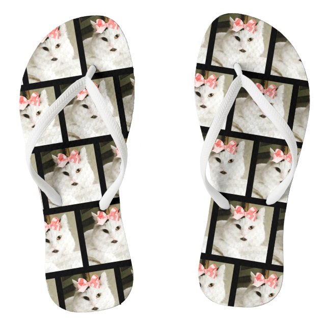 Niedliches Cat Custom Pet Foto Flip Flops (Fußbett)