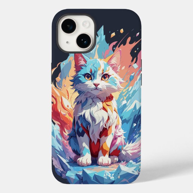 Niedliches Cat-Design Case-Mate iPhone 14 Hülle (Rückseite)