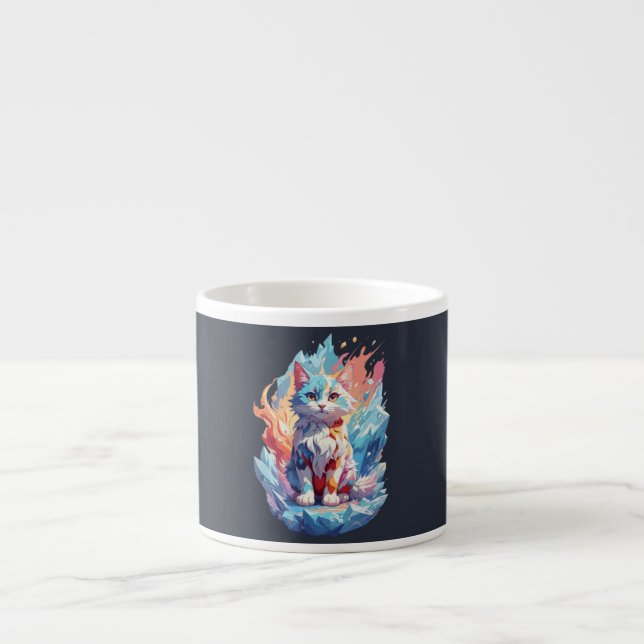 Niedliches Cat-Design Espressotasse (Vorderseite)
