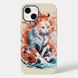 Niedliches Cat-Design im neo-traditionellen Stil Case-Mate iPhone 14 Hülle