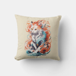 Niedliches Cat-Design im neo-traditionellen Stil Kissen