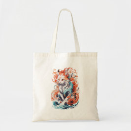Niedliches Cat-Design im neo-traditionellen Stil Tragetasche