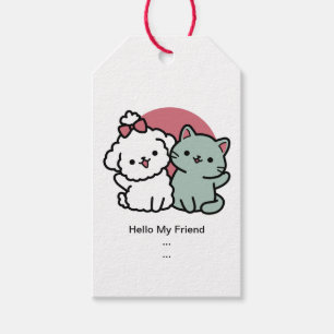 Niedliches Cat & Dog "Fur-Real Friends Forever"-De Geschenkanhänger
