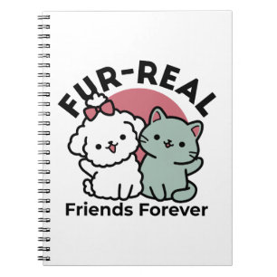 Niedliches Cat & Dog "Fur-Real Friends Forever"-De Notizblock