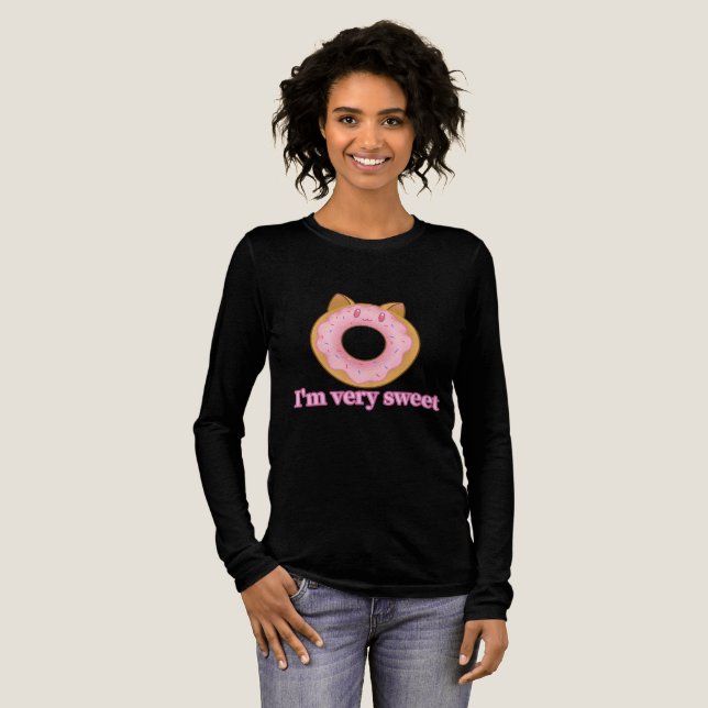 Niedliches Cat Donut Face Design Tri-Blend Shirt (Volle Vorderseite)