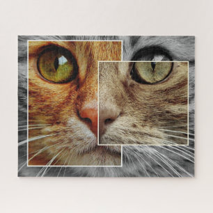 Niedliches Cat-Face-Collage-Puzzle