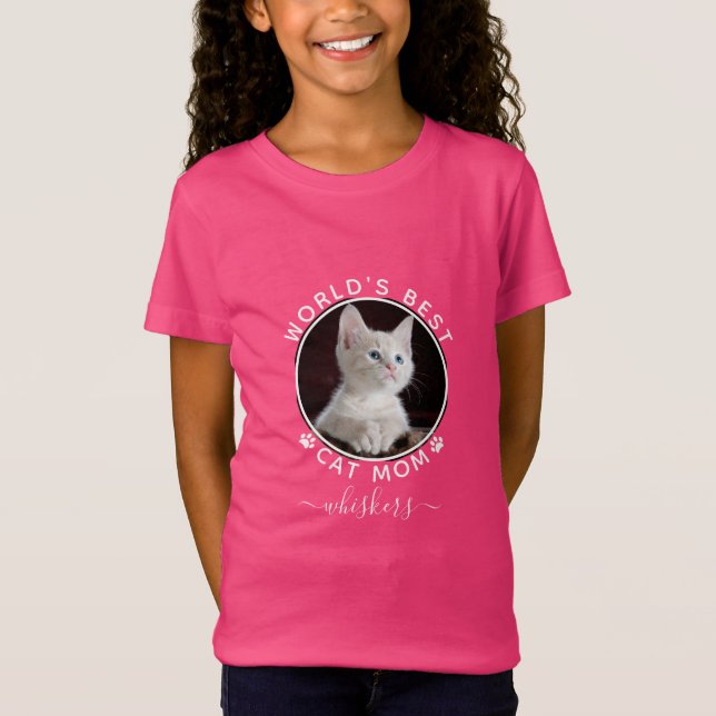 Niedliches Cat Foto Name White Paw Drucke Benutzer T-Shirt (Vorderseite)