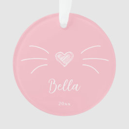 Niedliches Cat Foto Rosa Ornament
