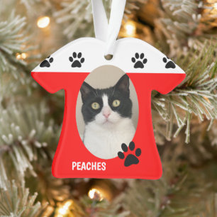 Niedliches Cat Foto Weihnachtsschmuck Ornament