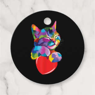 Niedliches Cat Geschenk für Kitten Liebhaber Farbe Geschenkanhänger