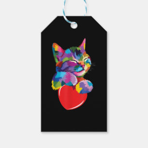 Niedliches Cat Geschenk für Kitten Liebhaber Farbe Geschenkanhänger