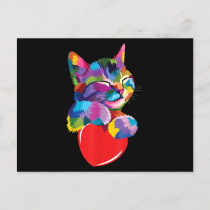 Niedliches Cat Geschenk für Kitten Liebhaber Farbe Postkarte