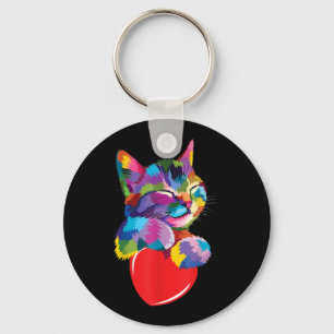 Niedliches Cat Geschenk für Kitten Liebhaber Farbe Schlüsselanhänger